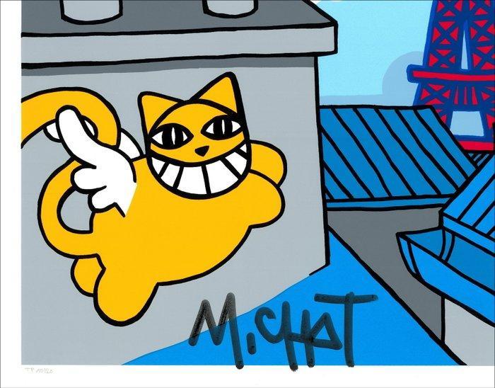 M.Chat (Thoma Vuille) (1977) - Chat ailé sur les toits de, Antiquités & Art, Art | Objets design