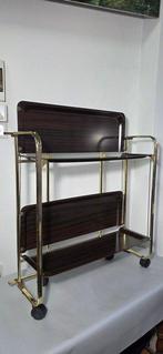 Serveerwagen - Koud geverfd brons - Een vintage opvouwbare