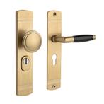 Retro buitendeurbeslag knop/klink PC55 getrommeld messing, Doe-het-zelf en Bouw, Ophalen of Verzenden, Nieuw, Koper of Messing