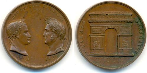 Brons medaille auf das Arc de Letoile 1836 Frankreich:..., Timbres & Monnaies, Pièces & Médailles, Envoi