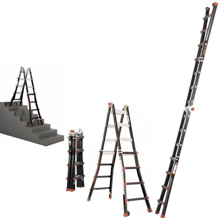 BigOne multifunctionele ladder TacTic 4×4 sporten, Doe-het-zelf en Bouw, Ladders en Trappen, 4 meter of meer, Opvouwbaar of Inschuifbaar