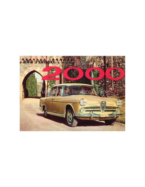 1958 ALFA ROMEO 2000 BERLINA BROCHURE ENGELS, Boeken, Auto's | Folders en Tijdschriften, Ophalen of Verzenden