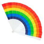 Waaier Regenboog Pride 23cm, Verzenden, Nieuw