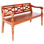vidaXL Bank Batavia 136 cm massief mahoniehout donkerbruin, Verzenden, Nieuw