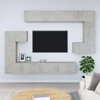 vidaXL Tv-wandmeubel bewerkt hout betongrijs, Huis en Inrichting, Kasten |Televisiemeubels, Nieuw, Verzenden