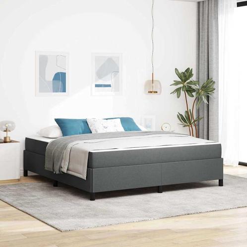 vidaXL Boxspring bed Donkergrijs, Zwart 180 x 200 cm, Huis en Inrichting, Slaapkamer | Bedden, Nieuw, Verzenden