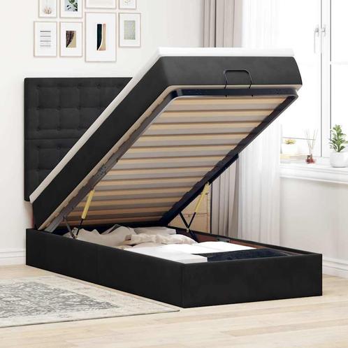 vidaXL Ottoman bed met matrassen 90x190cm fluweel zwart, Huis en Inrichting, Slaapkamer | Bedden, Nieuw, Verzenden