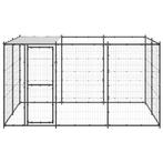 Hondenkennel met dak 7,26 m² staal, Dieren en Toebehoren, Hondenhokken, Verzenden, Nieuw