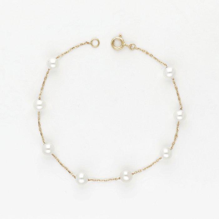 Armband - 18 karaat Geel goud - Parel, Handtassen en Accessoires, Armbanden