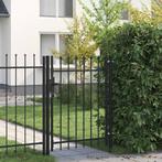 vidaXL Poort met puntige bovenkant enkel 1x1,2 m staal zwart, Tuin en Terras, Verzenden, Nieuw
