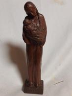 Beeld, Moeder met kind - 30 cm - Eik