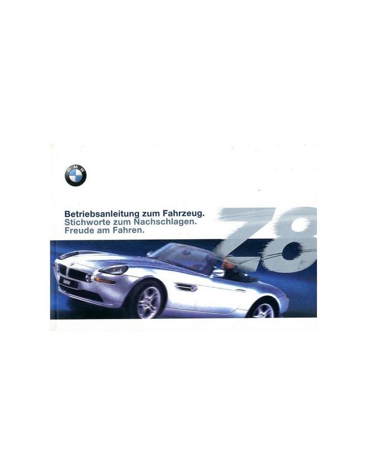 2000 BMW Z8 INSTRUCTIEBOEKJE DUITS, Auto diversen, Handleidingen en Instructieboekjes, Ophalen of Verzenden
