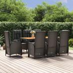 vidaXL 9-delige Tuinset poly rattan zwart, Tuin en Terras, Tuinsets en Loungesets, Verzenden, Nieuw, Tuinset