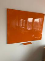 Design glazen whiteboard met aflegplanchet magnetisch,, Gebruikt