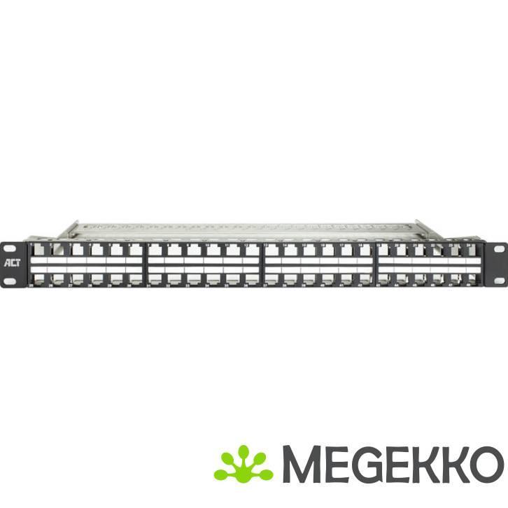 ACT Patchpaneel 48-poorts keystone unloaded 19 inch  1U high, Computers en Software, Netwerk switches, Nieuw, Verzenden