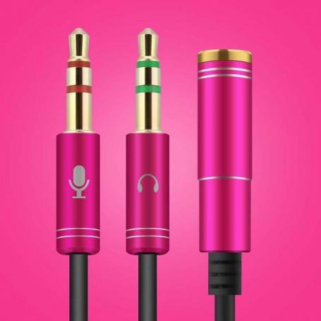 3.5mm Female Dual Male Headset Mic Audio Splitter Roze, Informatique & Logiciels, Accumulateurs & Batteries, Envoi