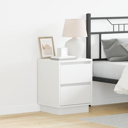 vidaXL Nachttafels met LED-verlichting - 2 stuks - Wit -, Huis en Inrichting, Slaapkamer | Nachtkastjes, Nieuw, Verzenden
