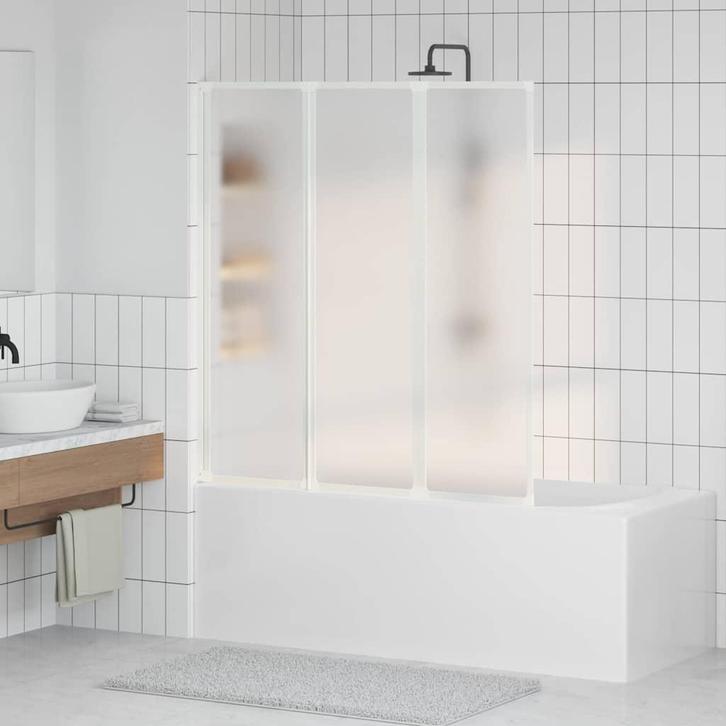 vidaXL Badscherm Mat 132 x 140 cm Aluminium & PP Paneel, Doe-het-zelf en Bouw, Sanitair, Nieuw, Verzenden