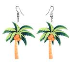 Fako Bijoux® - Oorbellen - Acryl - Plat - Palmboom, Verzenden, Nieuw