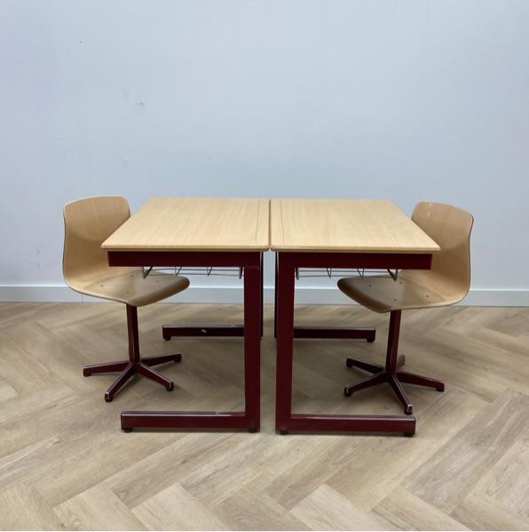 complete schoolset Galvanitas 10 stuks tafels + stoelen, Huis en Inrichting, Stoelen, Gebruikt, Vijf, Zes of meer stoelen