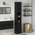 vidaXL Badkamerkast Zwart Eiken 30 x 30 x 183.5 cm Bewerkt, Verzenden, Nieuw