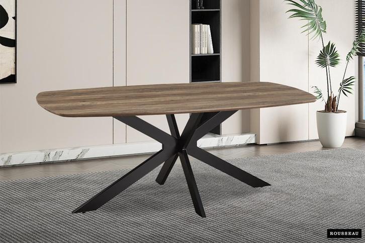 Aziz eettafel Deens ovaal, kleur mango (nieuw, outlet), Huis en Inrichting, Tafels | Eettafels, Nieuw, Metaal, Overige materialen