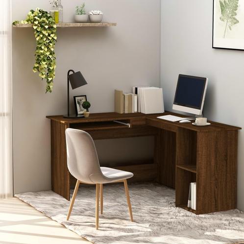 vidaXL Hoekbureau 120x140x75 cm bewerkt hout bruin, Huis en Inrichting, Bureaus, Nieuw, Verzenden