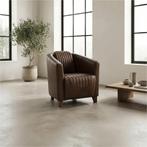 Leren fauteuil Press Special - Vintage Brown (bruin) -, Huis en Inrichting, Nieuw, Ophalen of Verzenden, Eigentijds, Klassiek, Retro, Romantisch, Vintage
