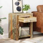 vidaXL Bijzettafel met 1 lade en 1 deurtje gerecycled hout, Huis en Inrichting, Slaapkamer | Nachtkastjes, Verzenden, Nieuw