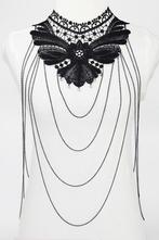 Body Chain Zwart Kant Kraagje Lichaamsketting Victoriaans Se, Handtassen en Accessoires, Kettingen, Ophalen of Verzenden, Nieuw