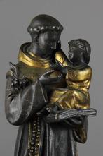 Beeldje - Sint Antonius met Jezus - Verguld, Zinklegering