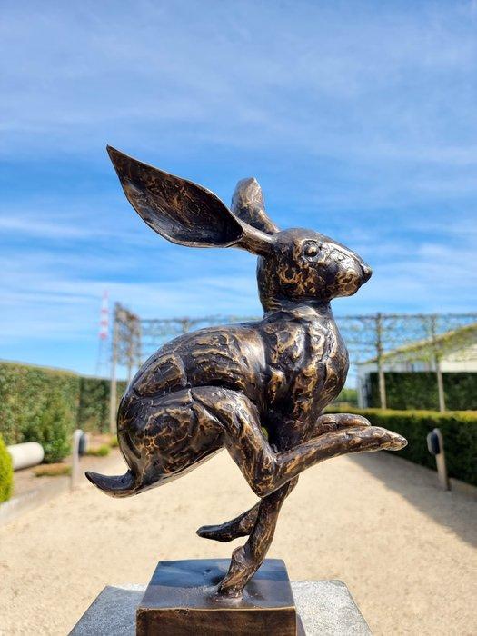 Beeldje - rennende haas - Brons, Antiek en Kunst, Kunst | Designobjecten
