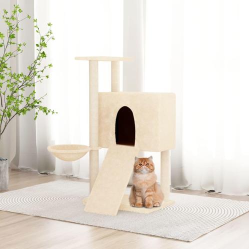 vidaXL Kattenmeubel met sisal krabpalen 96 cm crèmekleurig, Dieren en Toebehoren, Katten-accessoires, Nieuw, Verzenden