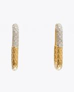 Huggie oorbellen - 14 karaat Geel goud - 1.05ct. tw. Diamant