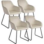 tectake Eetkamerstoel Jeane, fluweellook, sledeonderstel - F, Verzenden, Nieuw