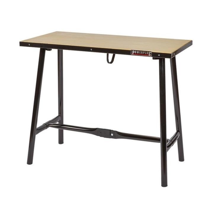 Inklapbare werkbank 120 cm met houten werkblad - zwart, Doe-het-zelf en Bouw, Werkbanken, Ophalen of Verzenden