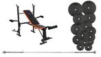 Halterbank met gewichten - 60kg - complete set, Sport en Fitness, Fitnessmaterialen, Ophalen of Verzenden, Nieuw