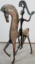 Figuur - Cavalier sur sa monture - 28 cm - Brons, Antiek en Kunst