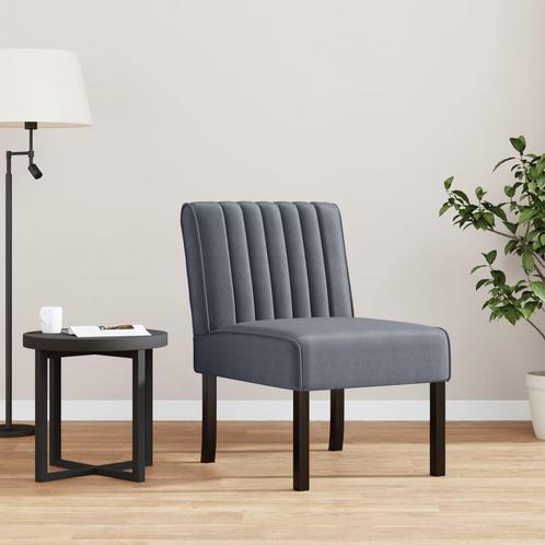 vidaXL Fauteuil sans accoudoirs gris foncé velours, Maison & Meubles, Fauteuils, Neuf, Envoi