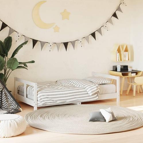 vidaXL Kinderbedframe 80x160 cm massief grenenhout wit, Kinderen en Baby's, Kinderkamer | Bedden, Nieuw, Verzenden