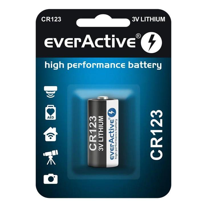 everActive CR123-batterij - lithium - 1 stuk, TV, Hi-fi & Vidéo, Photo | Accumulateurs & Batteries, Envoi
