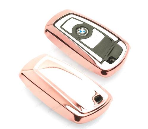 COQUE BOITIER POUR CLÉ BMW CARRÉ COULEUR OR ROSE, Auto-onderdelen, Carrosserie, Verzenden