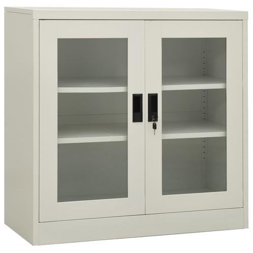 vidaXL Armoire de bureau Gris clair 90x40x90 cm Acier, Maison & Meubles, Armoires | Autre, Neuf, Envoi