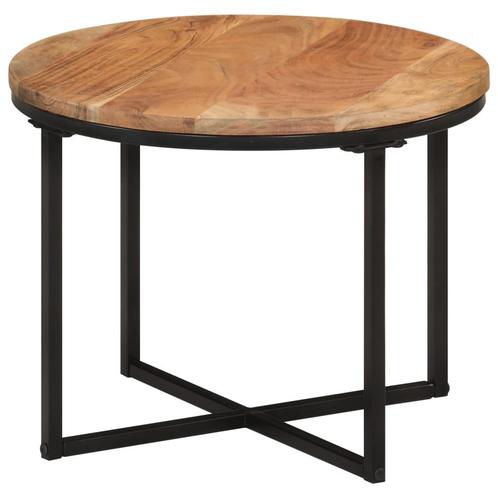 vidaXL Table basse 45x45x35 cm bois massif acacia et fer, Maison & Meubles, Tables | Tables de salon, Neuf, Envoi