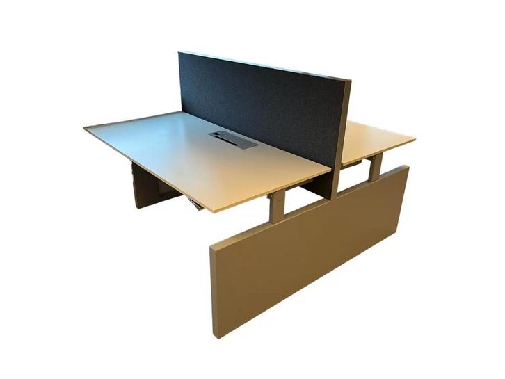 Duo werkplek, zo goed als nieuw, Huis en Inrichting, Bureaus, Bureau, Zo goed als nieuw, In hoogte verstelbaar, Verzenden