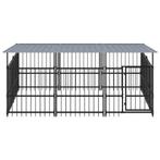 Hondenkennel met dak 5,63 m² staal, Dieren en Toebehoren, Hondenhokken, Verzenden, Nieuw