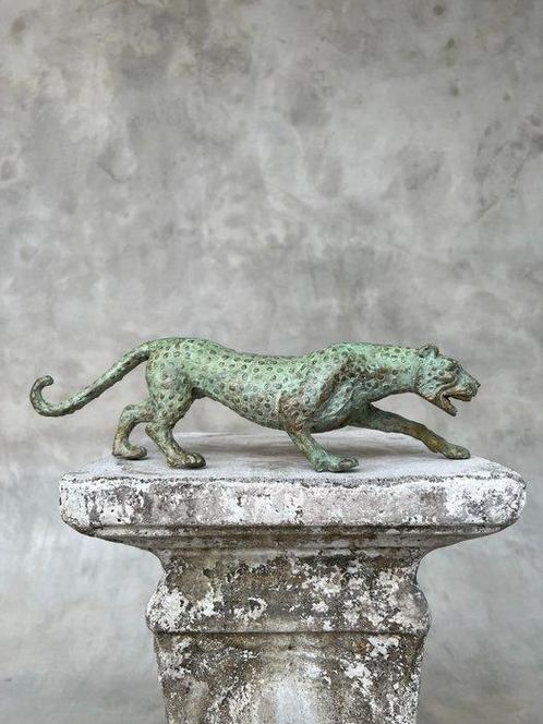 Statue, NO RESERVE PRICE - Bronze Patinated Hunting Leopard, Antiek en Kunst, Kunst | Designobjecten
