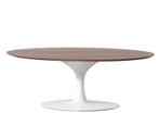 salontafel Tulip Table Oval Top Walnoot Tafelpoot wit, Nieuw, Verzenden