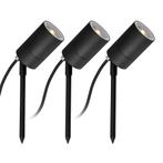 Tuinspots 3x LED Pin Tuinspot Zwart Tuinverlichting, Nieuw, Verzenden