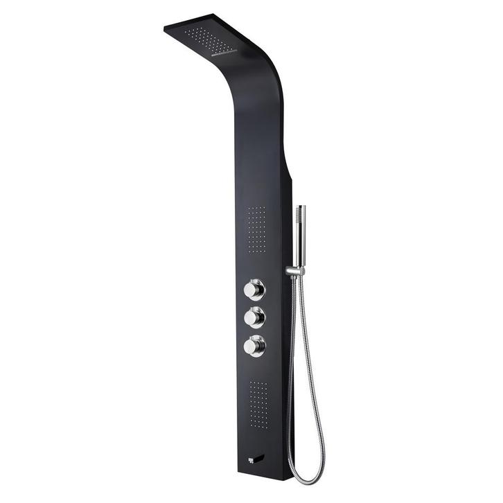 Douchepaneel BWS Erie 160x20x7 cm Mat Zwart, Doe-het-zelf en Bouw, Sanitair, Kraan, Nieuw, Ophalen of Verzenden